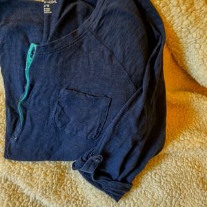 Lane Bryant- Navy Blue 3/4 Sleeve Henley top, size 14/16 (see description)